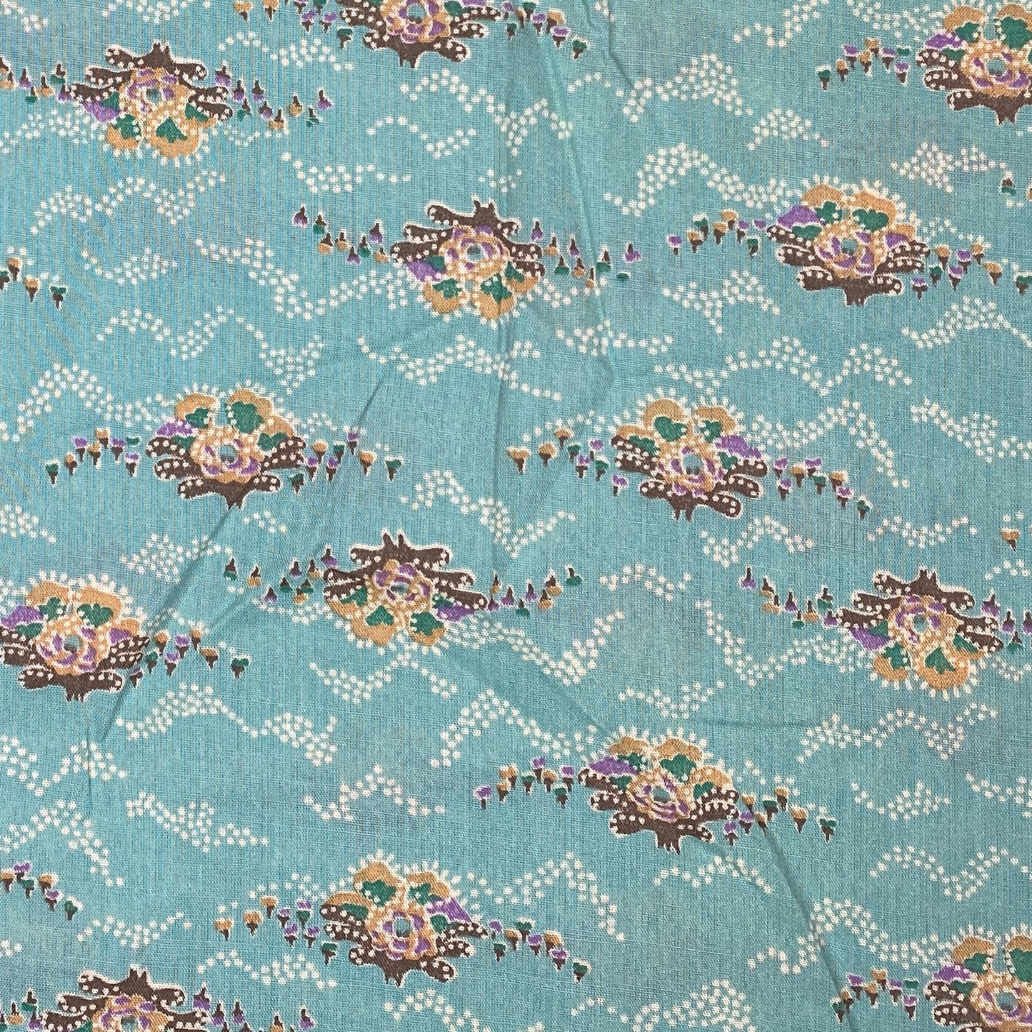 Teal Abstract Floral Cotton: 3 yds