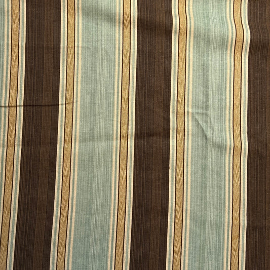 Blue and Brown Cotton Upholstery: 2 yds
