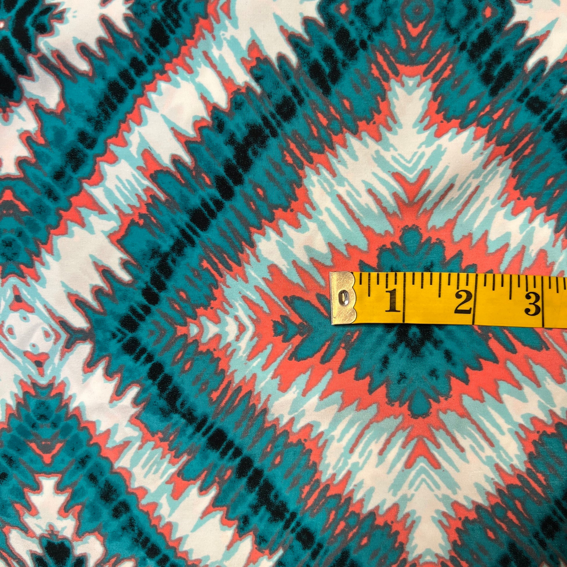 Coral and Teal Tie-Dye Polyester: 5 yds