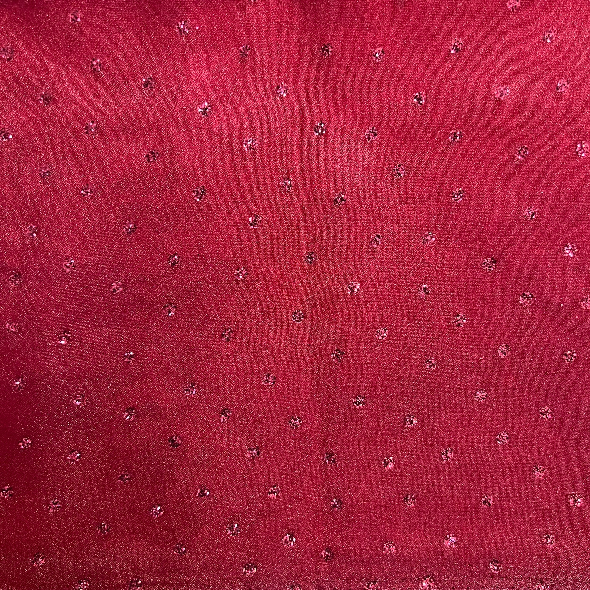 Burgundy Glitter Dot Organza: 2.25 yds