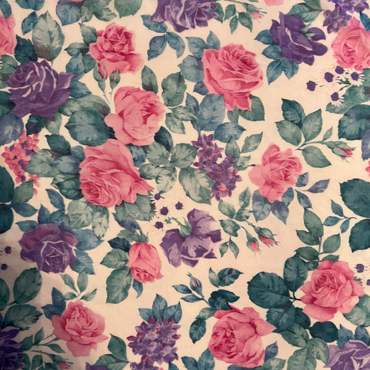 Pink and Purple Rose Poly: 2 yds