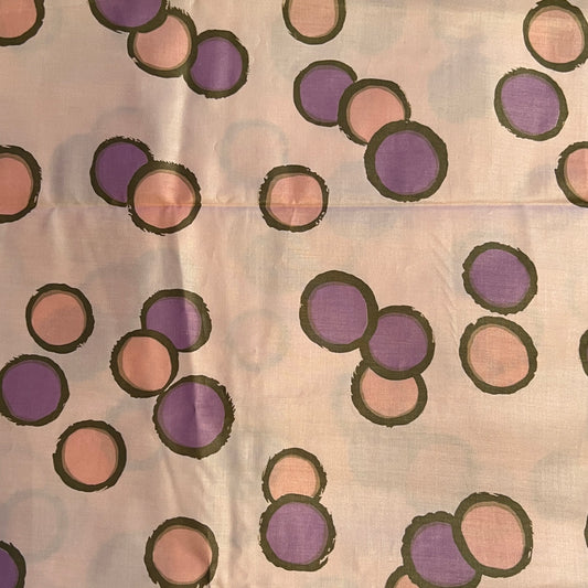 Pink and Purple Dot Waxed Cotton: 2.25 yds